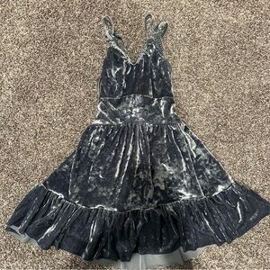 Girls Blue Velvet Dress